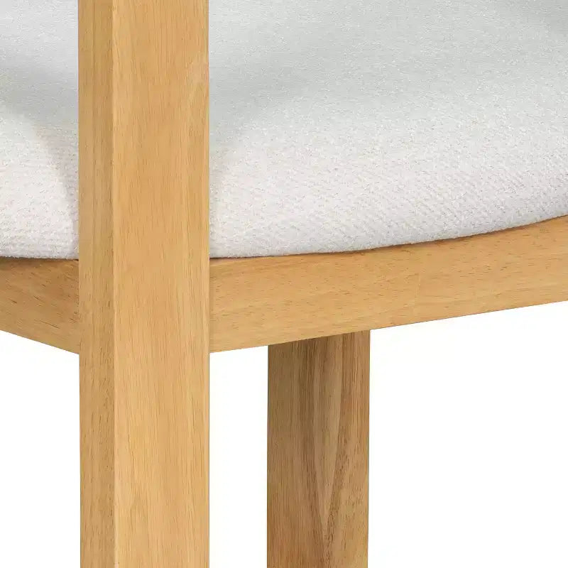 Christopher Knight Home Lot de 2 chaises de salle à manger Caleb en bois d'hévéa rembourrées avec dossier ouvert beige/naturel