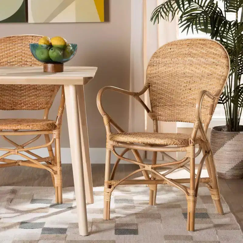Chaises de salle à manger en rotin Genna Naturel/Marron - Bali & Paris