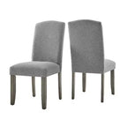 19" Set of 2 Emily Side Chairs White/Gray - Steve Silver Co.