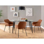 Lot de 2 chaises de salle à manger Daniella en similicuir/acier noir/camel - LumiSource : Rembourré, garni de mousse, nettoyage localisé