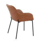 Lot de 2 chaises de salle à manger Daniella en similicuir/acier noir/camel - LumiSource : Rembourré, garni de mousse, nettoyage localisé