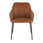 Lot de 2 chaises de salle à manger Daniella en similicuir/acier noir/camel - LumiSource : Rembourré, garni de mousse, nettoyage localisé