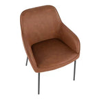 Lot de 2 chaises de salle à manger Daniella en similicuir/acier noir/camel - LumiSource : Rembourré, garni de mousse, nettoyage localisé