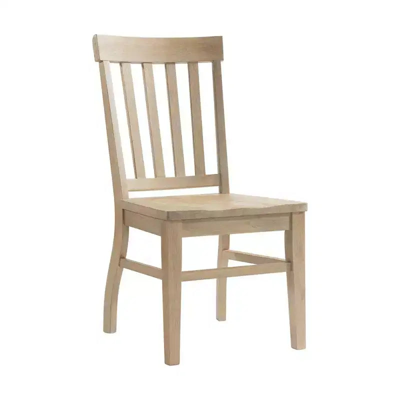 Lot de 2 chaises Liam à dossier à lattes couleur naturelle - Picket House Furnishings : Structure en bois d'hévéa, non-rembourrée, capacité de 136 kg
