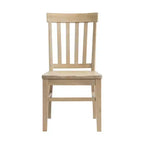 Lot de 2 chaises Liam à dossier à lattes couleur naturelle - Picket House Furnishings : Structure en bois d'hévéa, non-rembourrée, capacité de 136 kg
