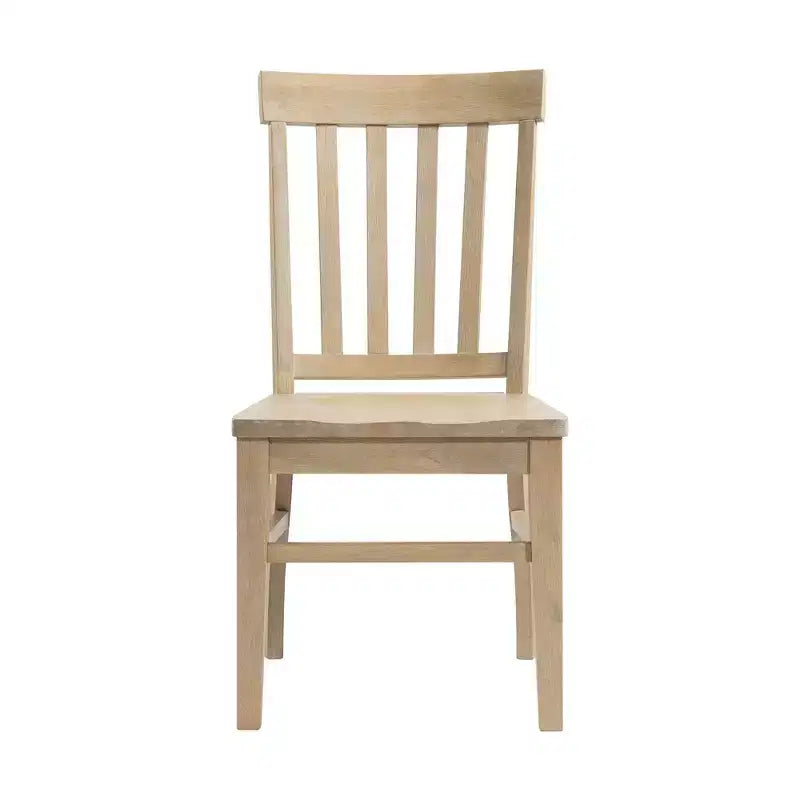 Lot de 2 chaises Liam à dossier à lattes couleur naturelle - Picket House Furnishings : Structure en bois d'hévéa, non-rembourrée, capacité de 136 kg