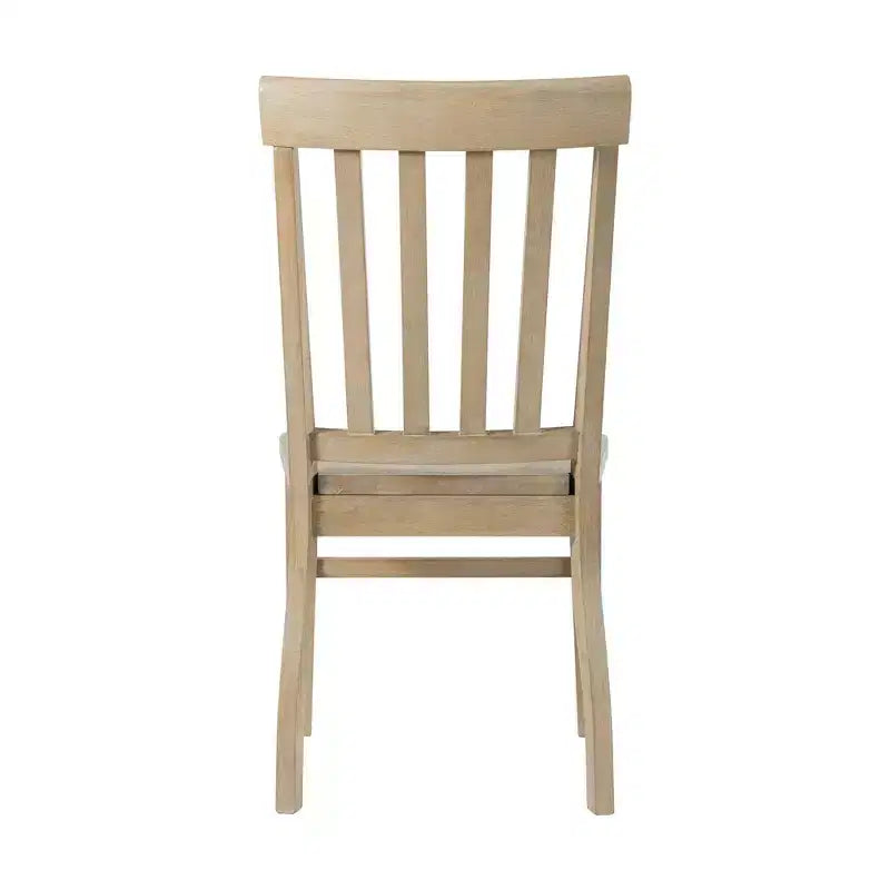 Lot de 2 chaises Liam à dossier à lattes couleur naturelle - Picket House Furnishings : Structure en bois d'hévéa, non-rembourrée, capacité de 136 kg