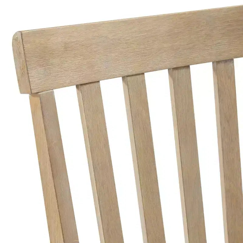 Lot de 2 chaises Liam à dossier à lattes couleur naturelle - Picket House Furnishings : Structure en bois d'hévéa, non-rembourrée, capacité de 136 kg