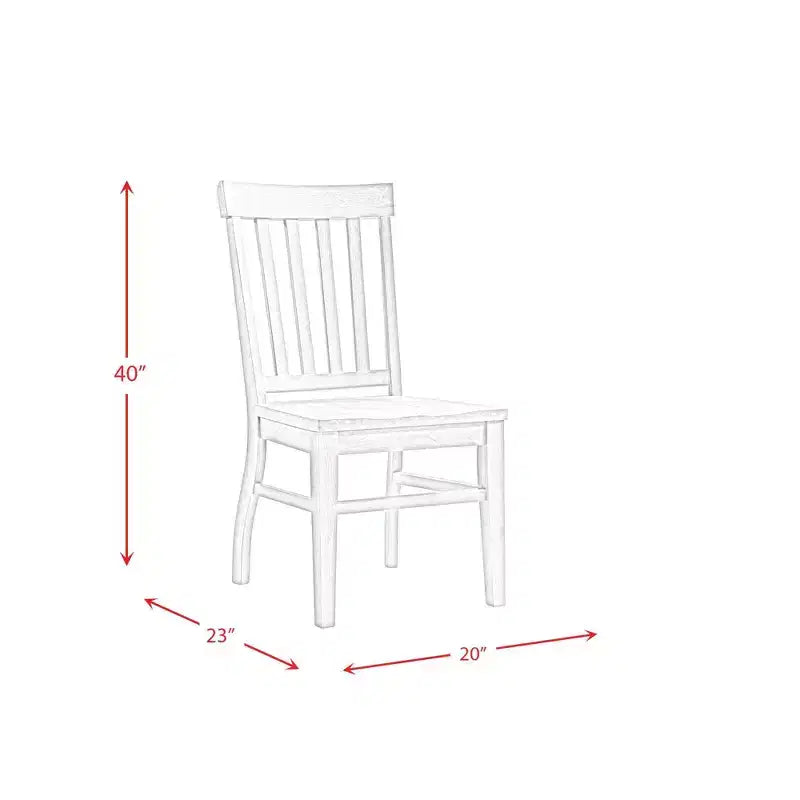 Lot de 2 chaises Liam à dossier à lattes couleur naturelle - Picket House Furnishings : Structure en bois d'hévéa, non-rembourrée, capacité de 136 kg