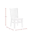 Lot de 2 chaises Liam à dossier à lattes couleur naturelle - Picket House Furnishings : Structure en bois d'hévéa, non-rembourrée, capacité de 136 kg