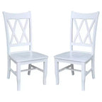 Set of 2 Jeremy Double Dining Chairs White - International Concepts