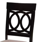 Ensemble de 2 chaises de salle à manger en tissu Lucie rembourrées en bois Sable/Marron foncé - Baxton Studio