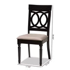 Ensemble de 2 chaises de salle à manger en tissu Lucie rembourrées en bois Sable/Marron foncé - Baxton Studio