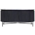 Granite Top and Metal Legs Racetrack Sideboard Cabinet White/Charcoal - StyleCraft: Mango Wood, Fixed Shelf, Luxury