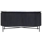 Granite Top and Metal Legs Racetrack Sideboard Cabinet White/Charcoal - StyleCraft: Mango Wood, Fixed Shelf, Luxury
