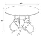 Table à manger ronde Carter en métal et merisier - Powell