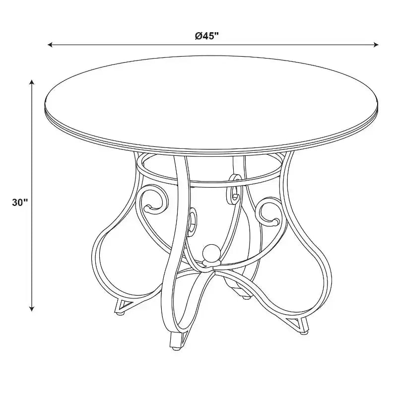 Table à manger ronde Carter en métal et merisier - Powell