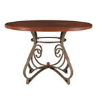 Table à manger ronde Carter en métal et merisier - Powell