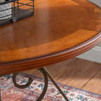 Table à manger ronde Carter en métal et merisier - Powell