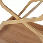 Jolie Chariot de Bar Doré - Adore Decor : Cadre en Acier Moderne, Plateau en Bois d'Hévéa, Desserte d'Intérieur pour Boissons