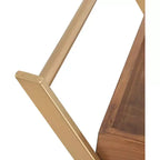 Jolie Chariot de Bar Doré - Adore Decor : Cadre en Acier Moderne, Plateau en Bois d'Hévéa, Desserte d'Intérieur pour Boissons