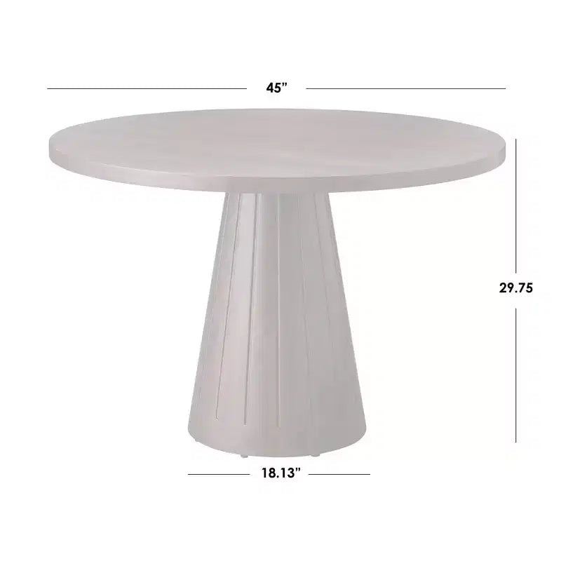 Table de salle à manger ronde à pied central Lifestorey Castilia Modern 45" Noyer