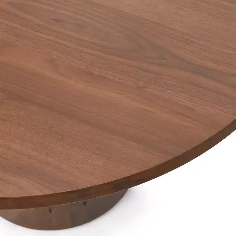 Table de salle à manger ronde à pied central Lifestorey Castilia Modern 45" Noyer
