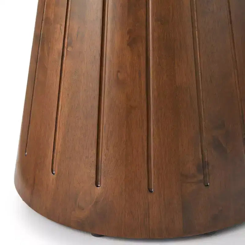 Table de salle à manger ronde à pied central Lifestorey Castilia Modern 45" Noyer