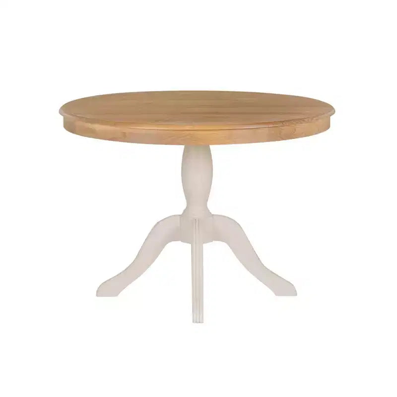 Table de salle à manger à pied central traditionnelle Tobin blanc/naturel - Linon