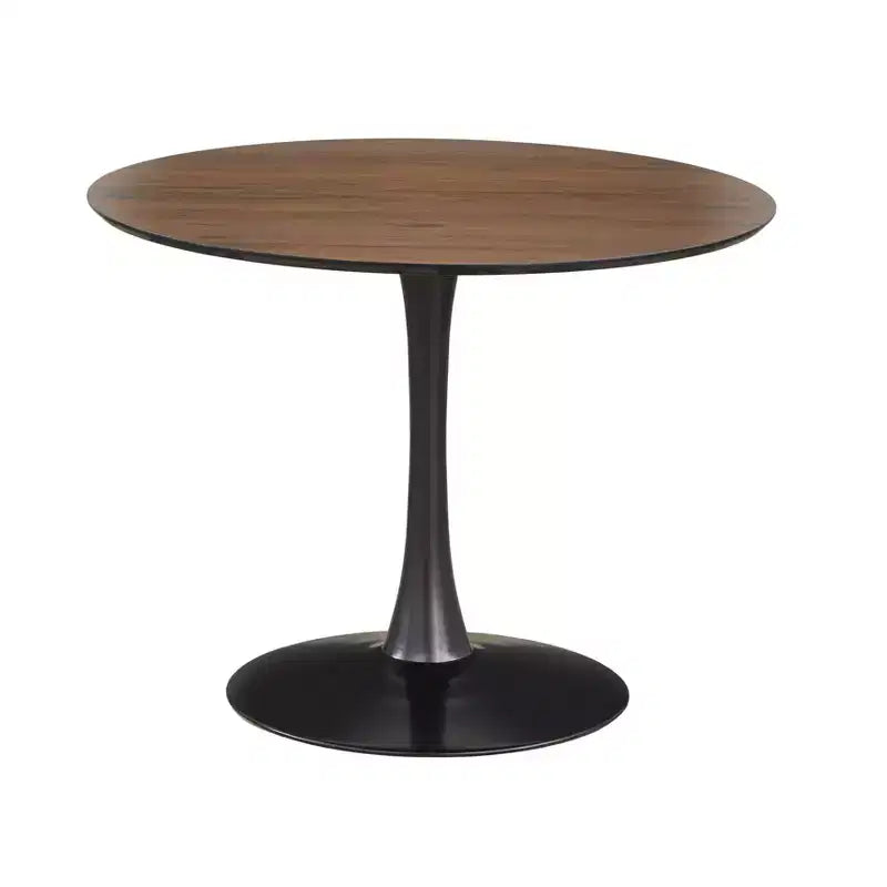 angelo:ENSEMBLE DE SALLE À MANGER 5 PIÈCES Kavitt Noyer : Chaises Modernes Rembourrées, Cadre en Métal, Table sur Pied Central