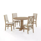 Ensemble de salle à manger 5 pièces Joanna avec 4 chaises à dossier rembourré marron rustique - Crosley