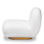 Fauteuil d'appoint rembourré bouclé Paiva : Bas et large, aucun assemblage requis - Baxton Studio