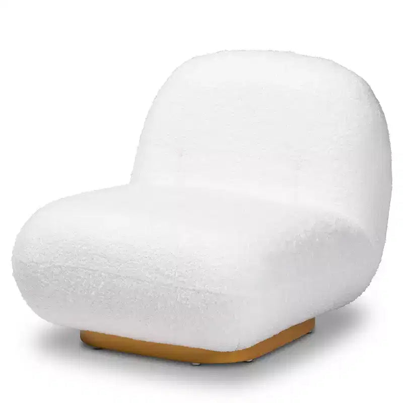 Fauteuil d'appoint rembourré bouclé Paiva : Bas et large, aucun assemblage requis - Baxton Studio