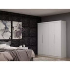 Lot de 2 armoires de penderie Mulberry 2.0 Blanches - Manhattan Comfort : Rangement de chambre, tringles, design moderne