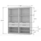 Lot de 2 armoires de penderie Mulberry 2.0 Blanches - Manhattan Comfort : Rangement de chambre, tringles, design moderne