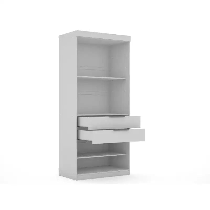 Lot de 2 armoires de penderie Mulberry 2.0 Blanches - Manhattan Comfort : Rangement de chambre, tringles, design moderne