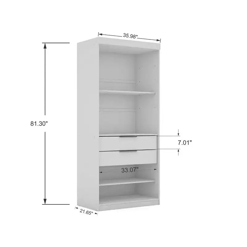 Lot de 2 armoires de penderie Mulberry 2.0 Blanches - Manhattan Comfort : Rangement de chambre, tringles, design moderne
