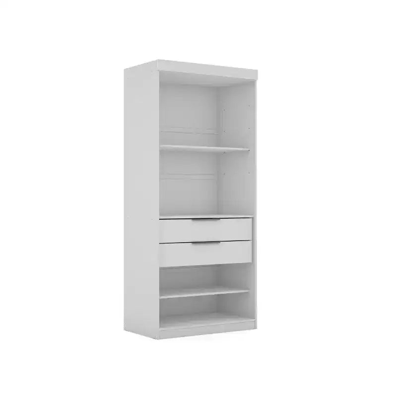 Lot de 2 armoires de penderie Mulberry 2.0 Blanches - Manhattan Comfort : Rangement de chambre, tringles, design moderne