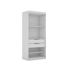 Lot de 2 armoires de penderie Mulberry 2.0 Blanches - Manhattan Comfort : Rangement de chambre, tringles, design moderne