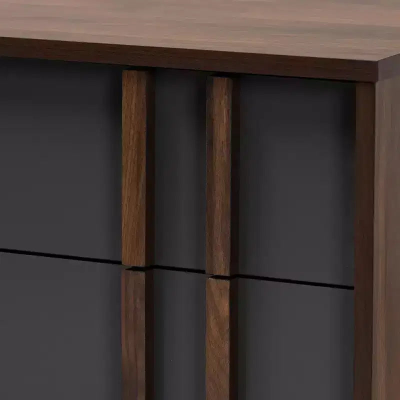 Commode à 6 tiroirs Naoki en bois gris/noyer - Baxton Studio
