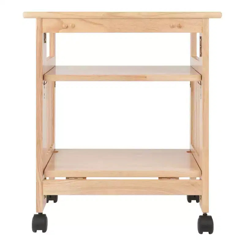 Support pliable pour imprimante, naturel - Winsome : Meuble de bureau avec étagères et roulettes