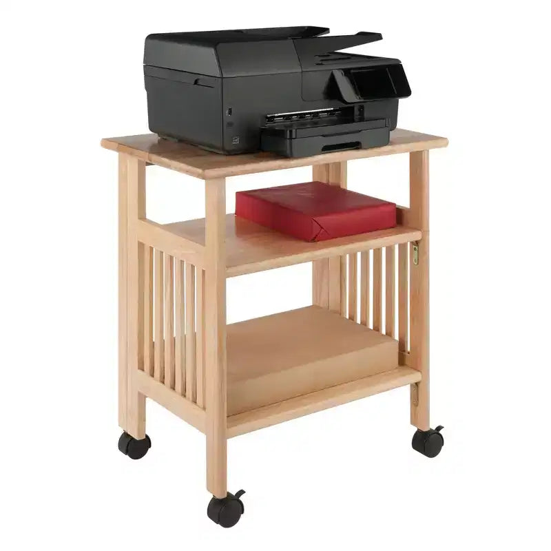 Support pliable pour imprimante, naturel - Winsome : Meuble de bureau avec étagères et roulettes