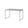 Jurgen Desk Faux Concrete - Acme Furniture: 47" Wide, Metal Frame, Veneer Surface, No Storage, Office Furniture