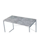 Bureau Jurgen Faux Béton - Acme Furniture : 119 cm de large, piétement en métal, surface en placage, pas de rangement, mobilier de bureau