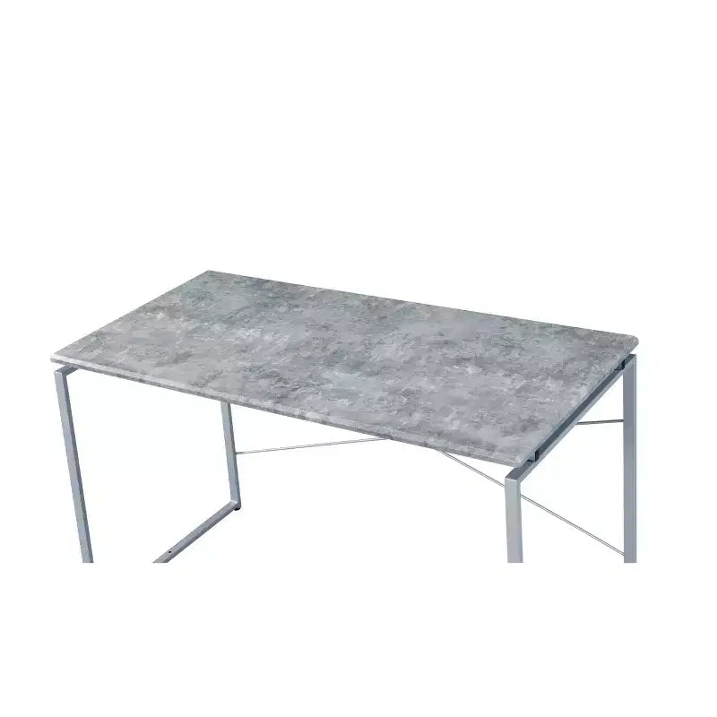Bureau Jurgen Faux Béton - Acme Furniture : 119 cm de large, piétement en métal, surface en placage, pas de rangement, mobilier de bureau
