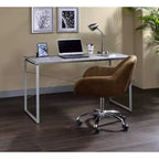 Bureau Jurgen Faux Béton - Acme Furniture : 119 cm de large, piétement en métal, surface en placage, pas de rangement, mobilier de bureau