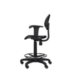 Chaise de bureau de travail en polyuréthane avec accoudoirs, hauteur réglable de 22 à 32 po, noire - Hampden Furnishings