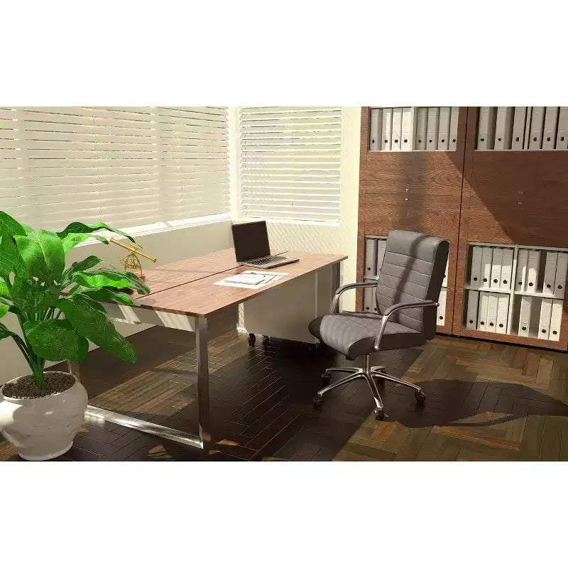 Chaise de conférence de direction grise - Boss Office Products : CaressoftPlus, Piètement chromé, Capacité de 125 kg