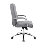 Chaise de conférence de direction grise - Boss Office Products : CaressoftPlus, Piètement chromé, Capacité de 125 kg