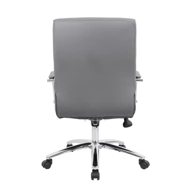 Chaise de conférence de direction grise - Boss Office Products : CaressoftPlus, Piètement chromé, Capacité de 125 kg